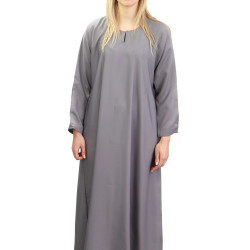 Robe pour femme ample et évasée avec tissu fluide de qualité - Couleur Gris clair