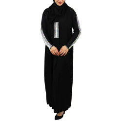 Robe Abaya Dubai avec son châle assorti (hijab pour femme musulmane voilée)