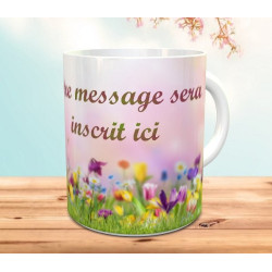 Tasse cadeau avec un message personnalisé - Mug original fleurs à offrir...