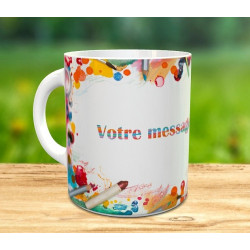 Mug "J'aime dessiner" - Tasse cadeau multi-couleurs avec un message personnalisé pour...