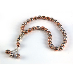 Golden luxury "Sebha" hat With ultra-resistant grey-grey pattern (33 beads)