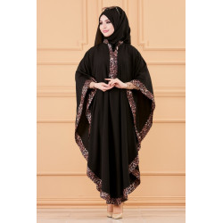 Robe ample - Poncho oversize pour femme (Vêtement Mastour Hijab) - Couleur noir