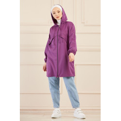 Imperméable ample pour femme (Vetement Hijab Automne Hiver) - Couleur violet
