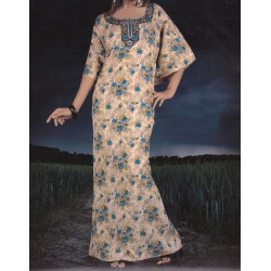 Robe orientale Nesrine motifs fleurs
