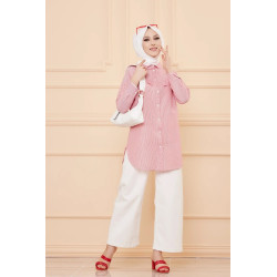 Woman's froufrous tunic-Red radiation