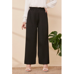 Pantalon plissé pour femme - Couleur noir