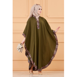 Poncho over-size pour femme - Robe tunique ample (Vêtement pour Hidjab) - Couleur kaki