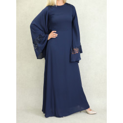 Elegant and refined maxi-long evening dress with kimono sleeves for women (Several...