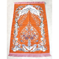 Grand Tapis de prière avec décorations islamique tissé en chenille (sajjada) couleur...