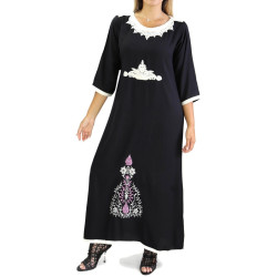 Gandoura/Robe marocaine chic avec strass et broderies (Plusieurs couleurs disponibles)