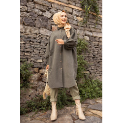 Chemise longue et ample pour femme (Vetement large pour hijab) - Couleur kaki
