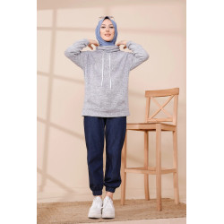 Woman's Hooded Sweat-Light Grey Color