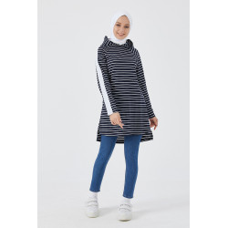 Woman's tunic-Marine blue stripes