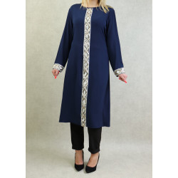 Long sleeve with strass-navy blue color