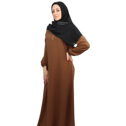Robe longue simple ample évasée (Robes pour hijab et femme voilée - Plusieurs couleurs...