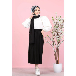 Jupe plissée pour femme (Mode Musulmane) - Couleur noire