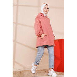 Sweat ample à capuche pour femme imprimé au dos "I am where are you?" (Tunique...