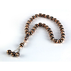 Chapelet "Sebha" dorée de luxe noir ultra-résistant (33 perles)