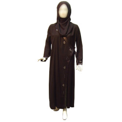 Black abaya Khadija with matching scarf