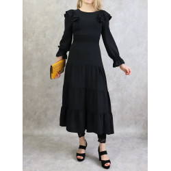 Black dress with frills