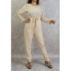 Combinaison pantalon femme habillée et décontractée - Couleur beige