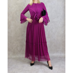 Robe longue style boléro pour femme - Couleur violet
