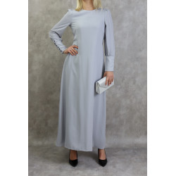 Robe élégante longue et fluide pour femme - Couleur gris