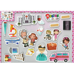 Tableau-puzzle en bois éducatif forme - L’Hôpital et le monde de la médecine