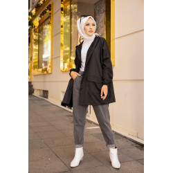 Trench - Parka femme (Vêtement Hijab toute saison) - Couleur noir