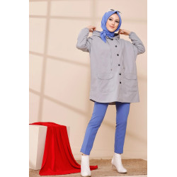 Trench - Parka femme (Vêtement Hijab Saisons Automne Hiver) - Couleur gris clair