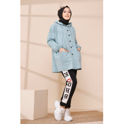 Trench - Parka ample pour femme (Vêtements Hijab) - Couleur menthe