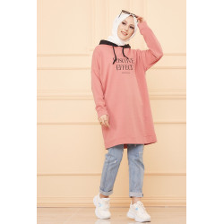 Type sweatshirt-hooded sweatshirt (sportswear and hijab trend) - Old pink colour