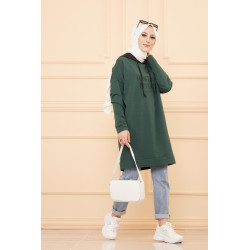 Type sweatshirt-hooded sweatshirt (casual and modern hijab) - Emerald green colour