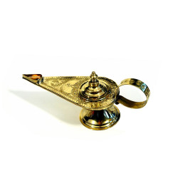 Lampe d'Aladin / encensoir en cuivre doré joliment ciselé
