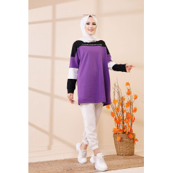 Tunique ample style moderne pour jeune femme (Haut de sport élégant et décontracté) -...
