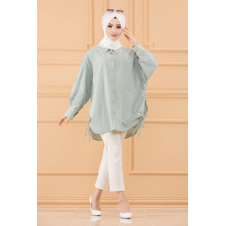 Chemise-Tunique fendue style habillé pour femme (Vêtement modeste pour hijab) - Couleur...