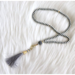 Chapelet "Sebha" de luxe à 99 perles - Couleur gris argenté