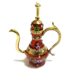 Lampe d'Aladin rouge sous forme théière