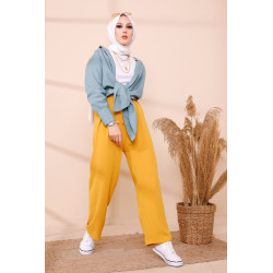 Pantalon décontracté pour femme - Couleur moutarde