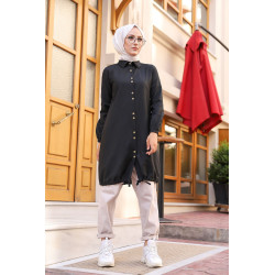 Chemise-Tunique boutonnée (Vetement Hijab casual et modeste pour femme voilée) -...