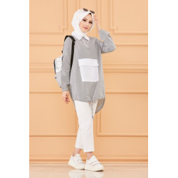 TSingle casual with large pocket in front (Modern Islamic clothing) - Color of stripes:...