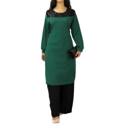 Mid-length lace and rhinestone tunic (Several colors available)