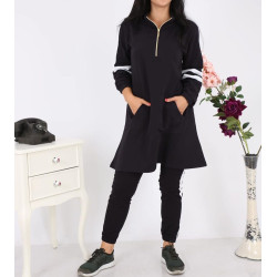 Black 2-piece women's tracksuit (Casual and sport set - Large sizes available)