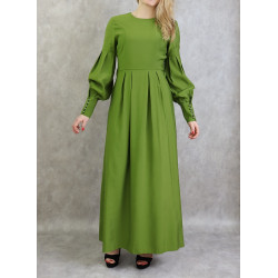 Robe longue raffinée de couleur vert olive