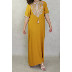 Arab Eastern style dress embroidered with short handle beads (Several colors available)