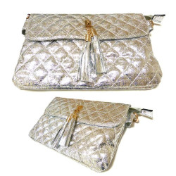 Pochette de Soirée : Sac à main brillant de couleur argentée