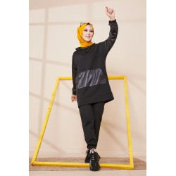 Decontracted together fashion 2022 skai (Sweat hood and pants) - Black color