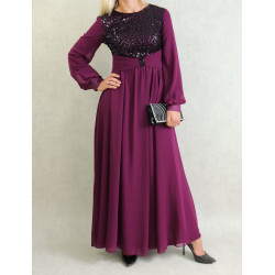 Robe de soirée élégante et chic en tulle et paillettes (Plusieurs couleurs disponibles)...