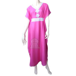 Pink Moroccan Gandoura with silver rhinestones