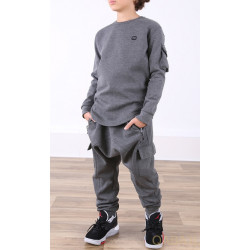 Ensemble Sniper Qaba'il enfant - Couleur Gris Anthracite